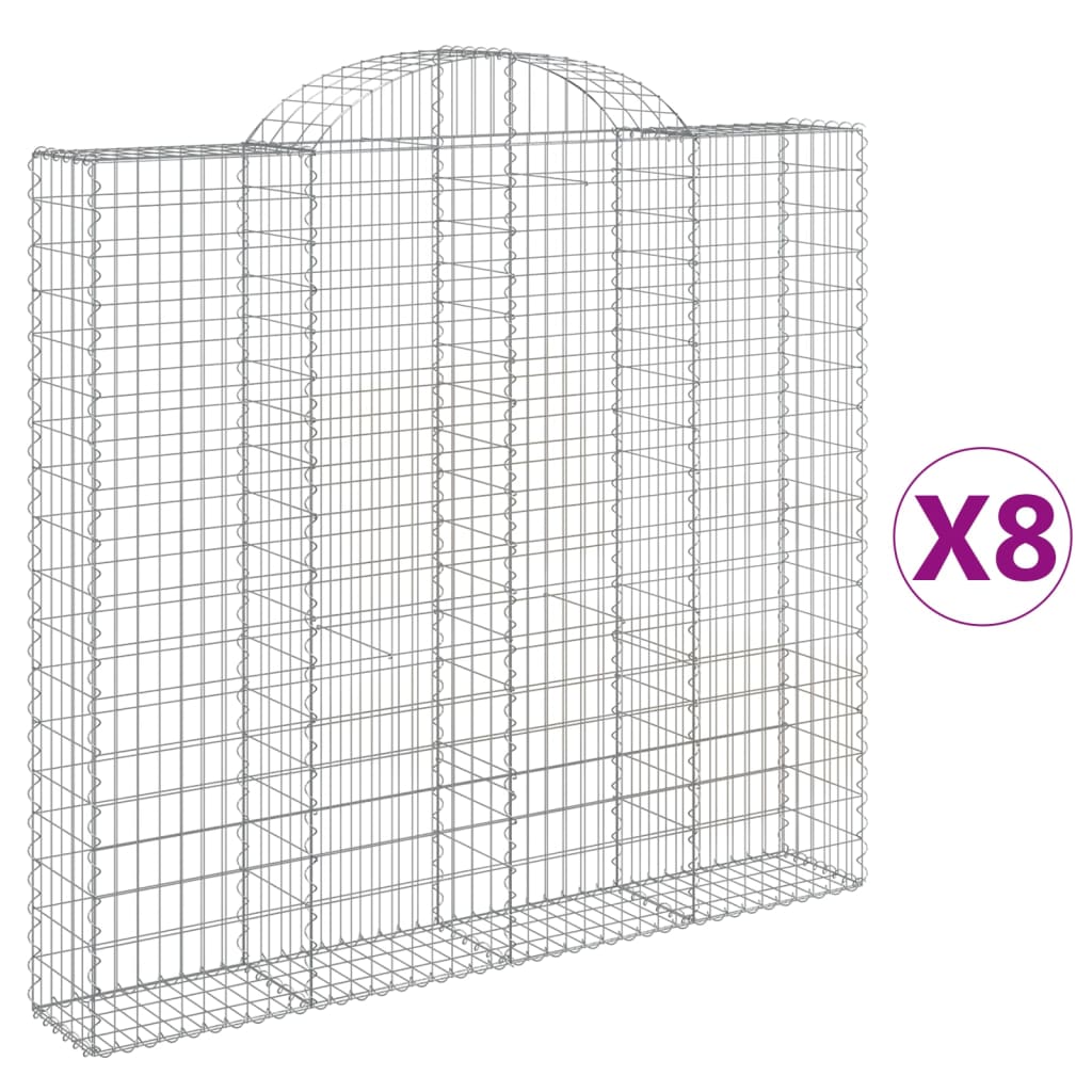 Schanskorven 8 st gewelfd 200x30x180/200 cm ijzer