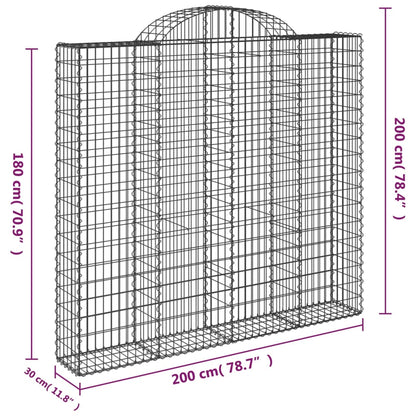 Schanskorven 8 st gewelfd 200x30x180/200 cm ijzer