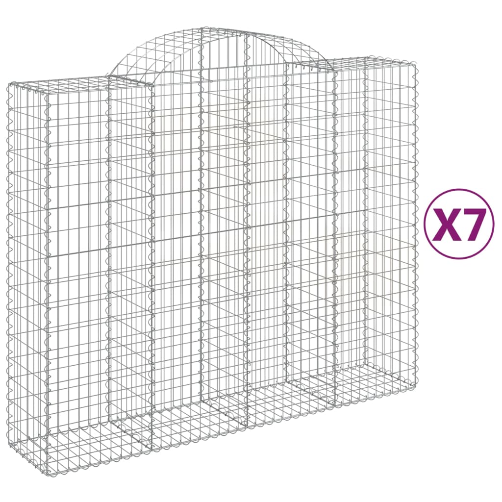 Schanskorven 7 st gewelfd 200x50x160/180 cm ijzer