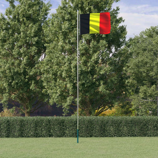 Vlag met vlaggenmast België 6,23 m aluminium