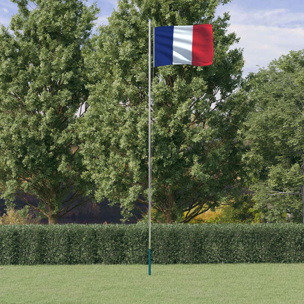 Vlag met vlaggenmast Frankrijk 6,23 m aluminium