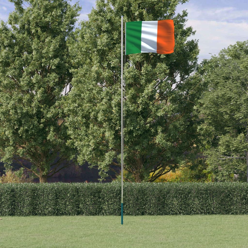 Vlag met vlaggenmast Ierland 6,23 m aluminium