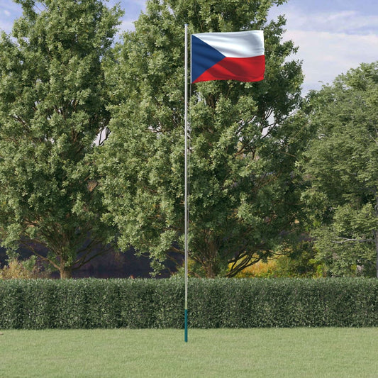 Vlag met vlaggenmast Tsjechië 6,23 m aluminium