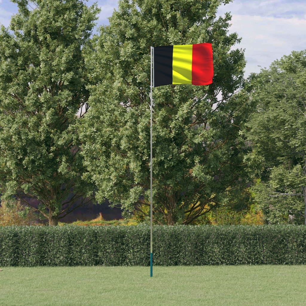 Vlag met vlaggenmast België 5,55 m aluminium