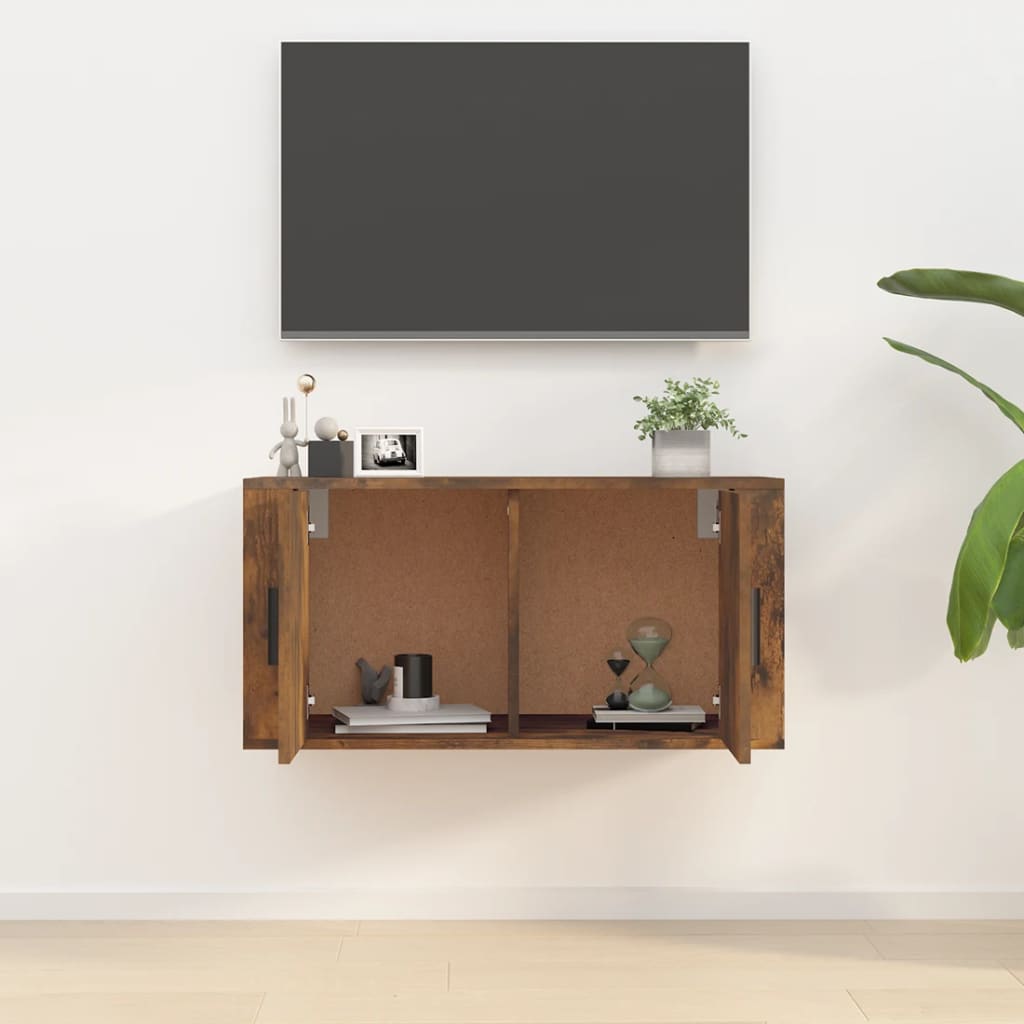 Tv-wandmeubel 80x34,5x40 cm gerookt eikenkleurig