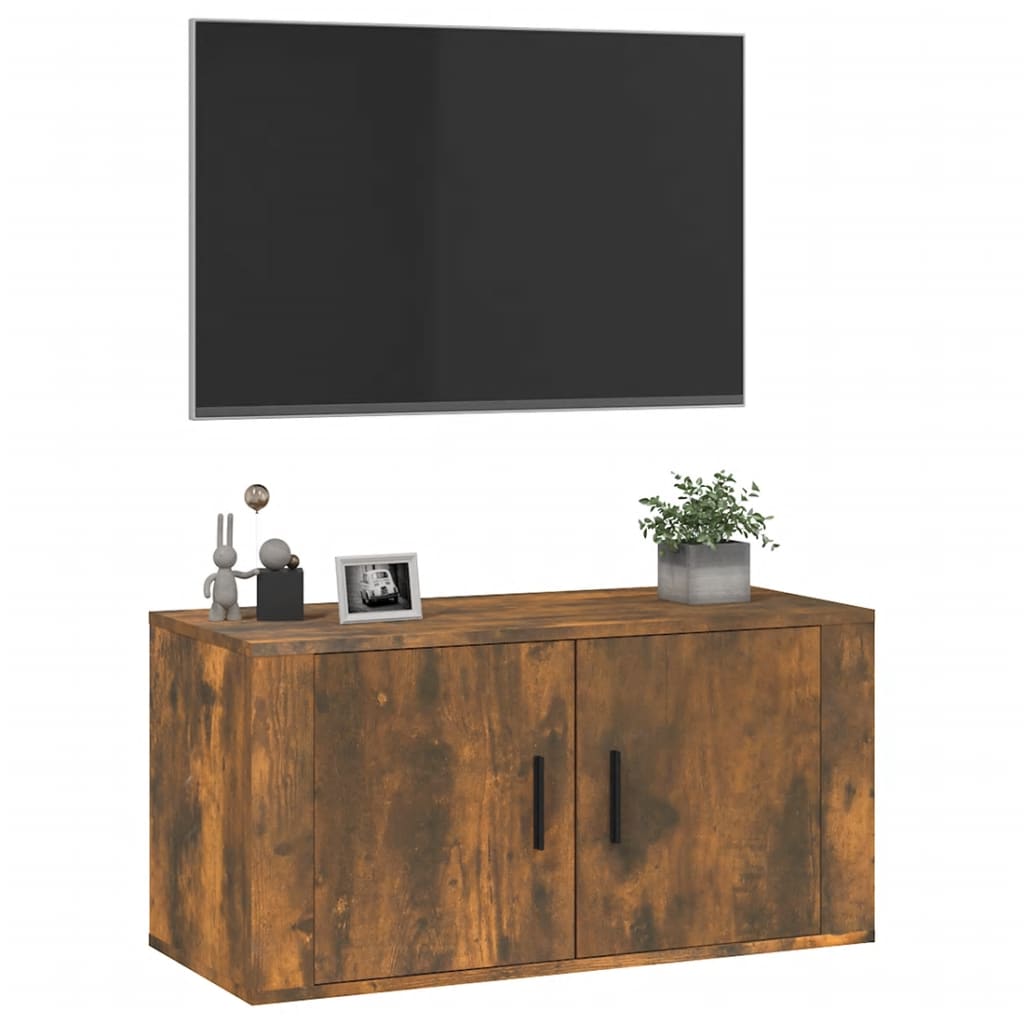 Tv-wandmeubel 80x34,5x40 cm gerookt eikenkleurig