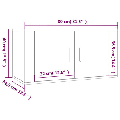 Tv-wandmeubel 80x34,5x40 cm gerookt eikenkleurig