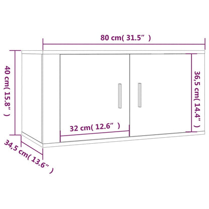 Tv-wandmeubel 80x34,5x40 cm grijs sonoma eikenkleurig