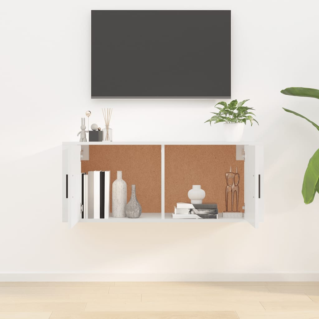 Tv-wandmeubel 100x34,5x40 cm hoogglans wit