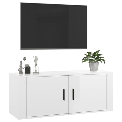 Tv-wandmeubel 100x34,5x40 cm hoogglans wit