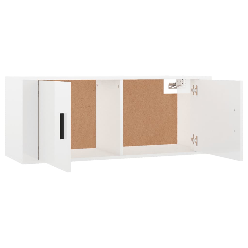 Tv-wandmeubel 100x34,5x40 cm hoogglans wit