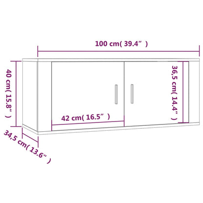 Tv-wandmeubel 100x34,5x40 cm hoogglans wit