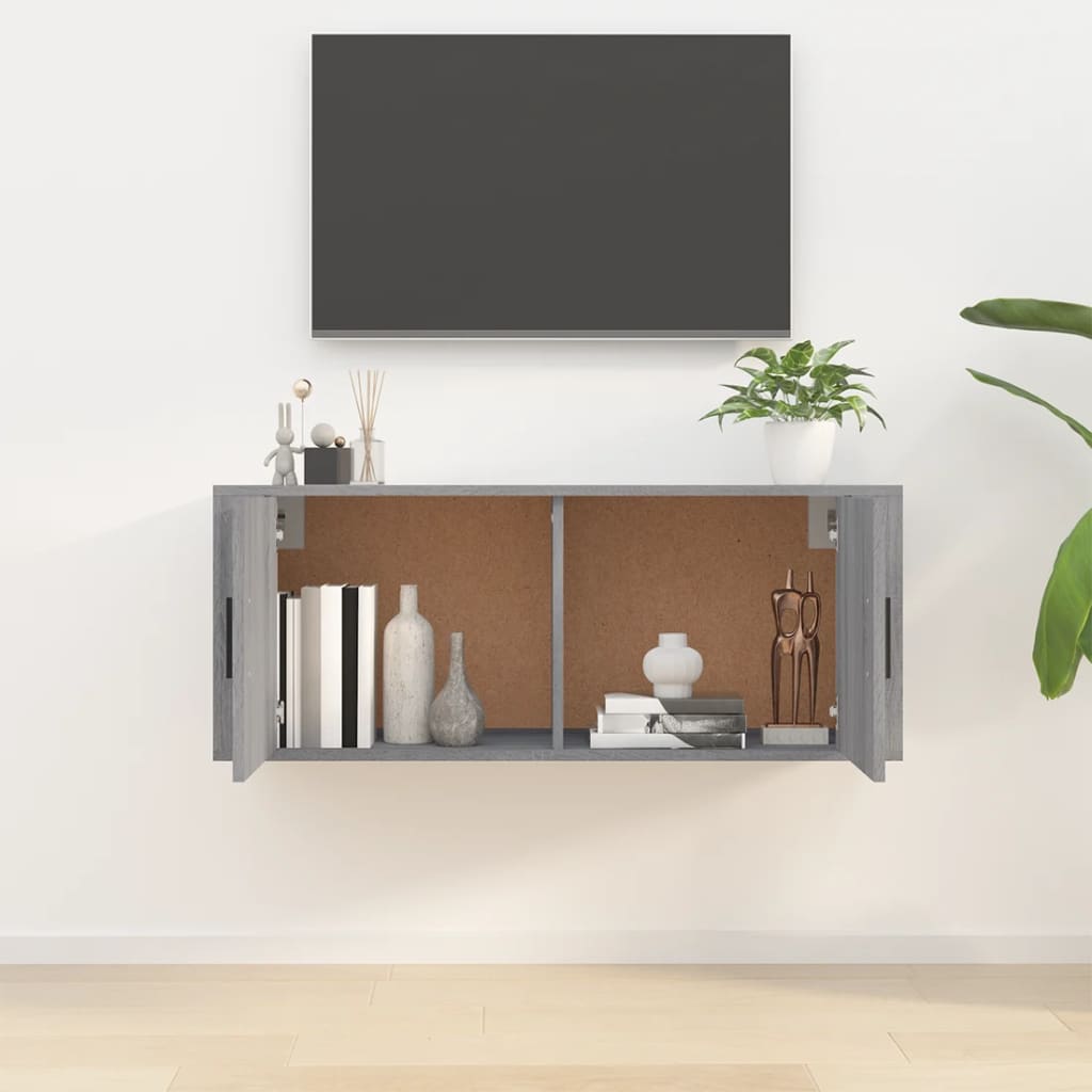 Tv-wandmeubel 100x34,5x40 cm grijs sonoma eikenkleurig