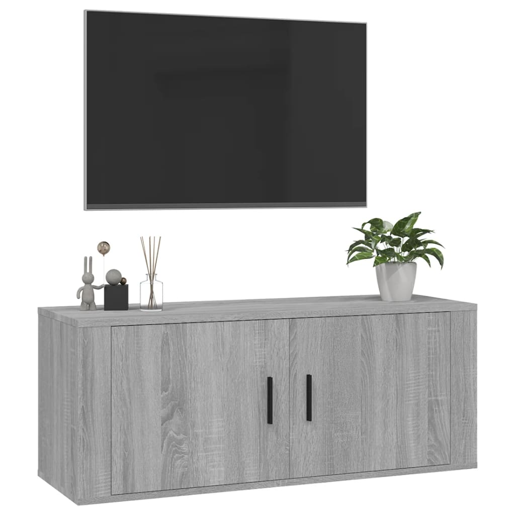 Tv-wandmeubel 100x34,5x40 cm grijs sonoma eikenkleurig