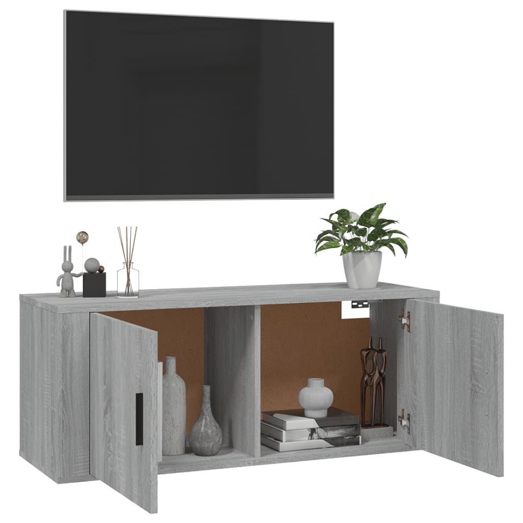 Tv-wandmeubel 100x34,5x40 cm grijs sonoma eikenkleurig