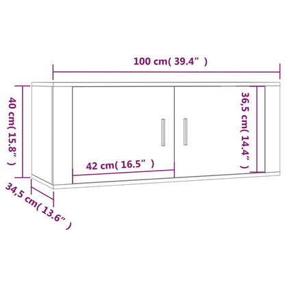 Tv-wandmeubel 100x34,5x40 cm grijs sonoma eikenkleurig