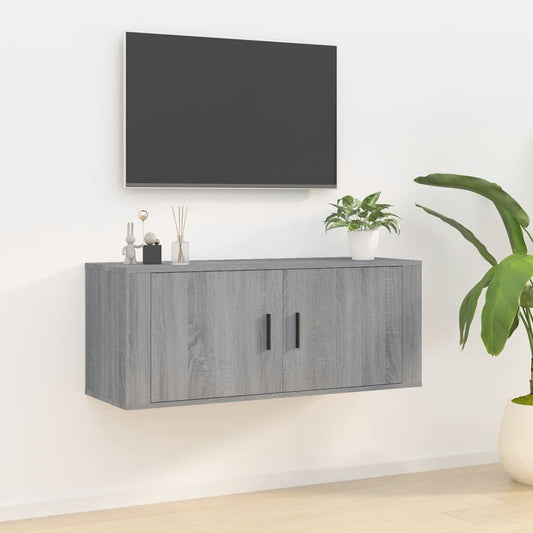 Tv-wandmeubel 100x34,5x40 cm grijs sonoma eikenkleurig