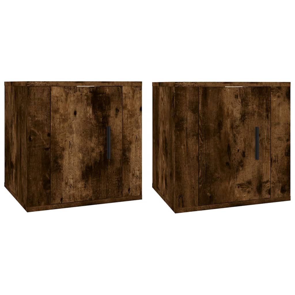 Tv-wandmeubels 2 st 40x34,5x40 cm gerookt eikenkleurig