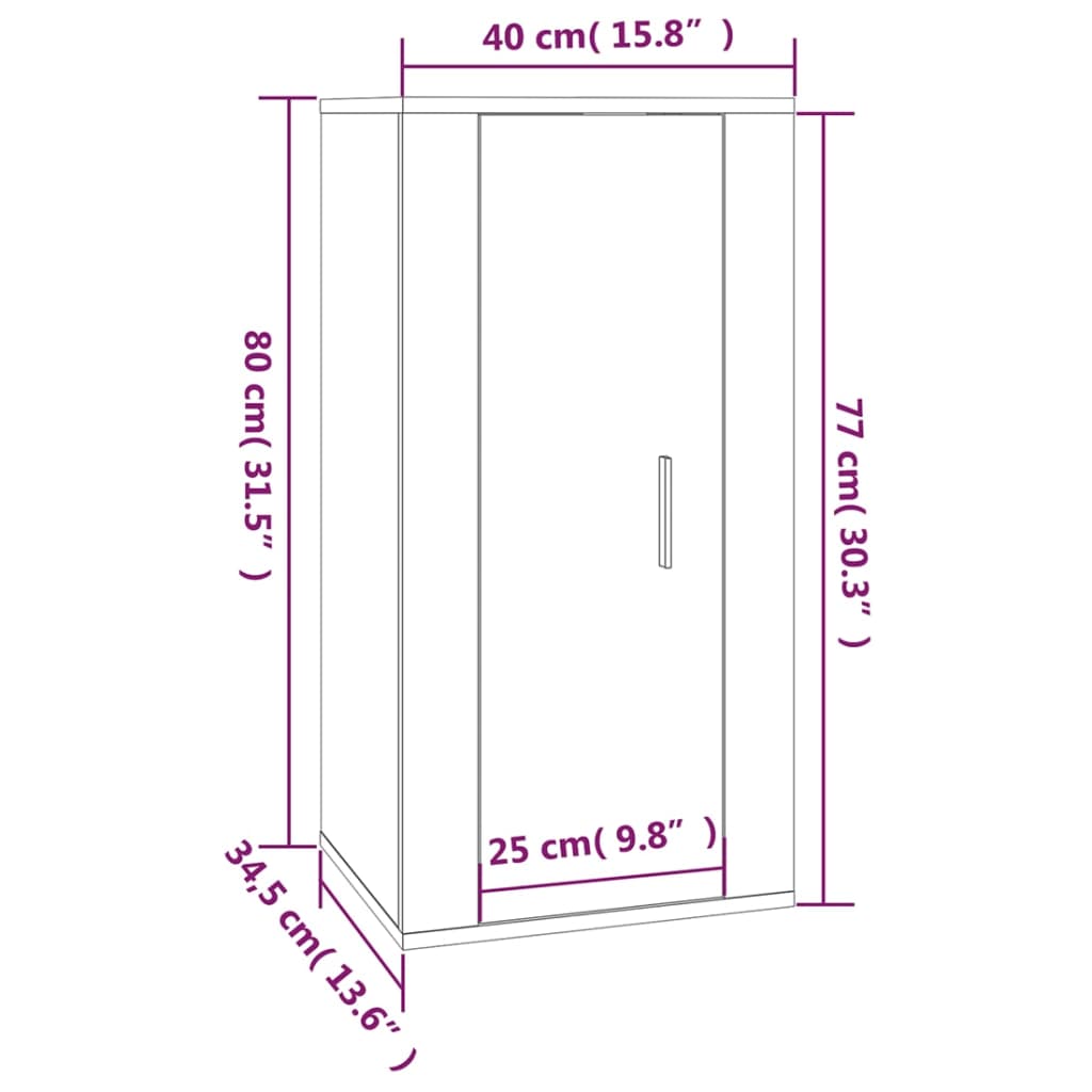 Tv-wandmeubel 40x34,5x80 cm wit