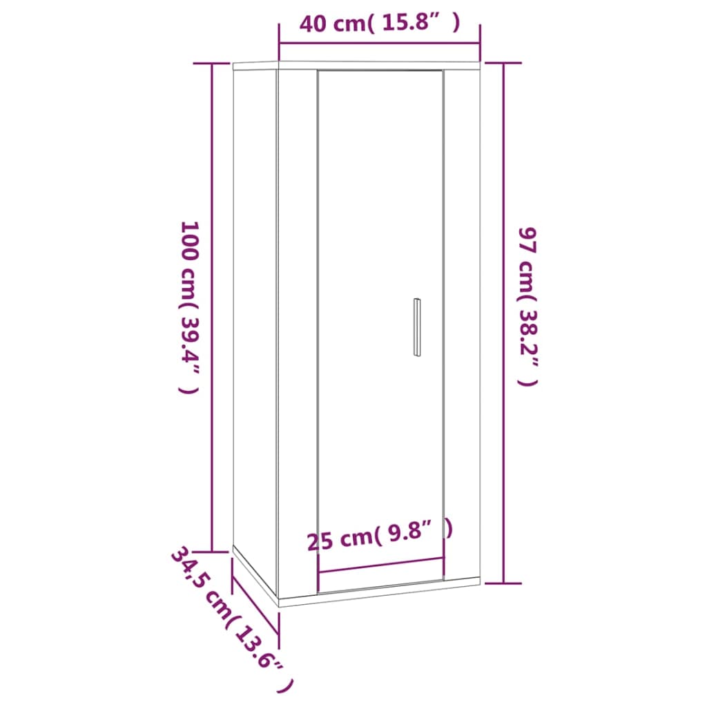 Tv-wandmeubel 40x34,5x100 cm wit