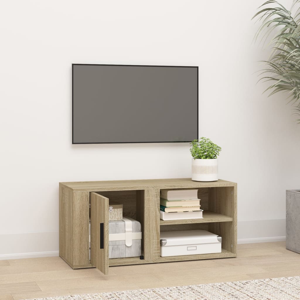 Tv-meubel 80x31,5x36 cm bewerkt hout sonoma eikenkleurig