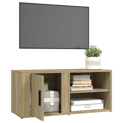 Tv-meubel 80x31,5x36 cm bewerkt hout sonoma eikenkleurig