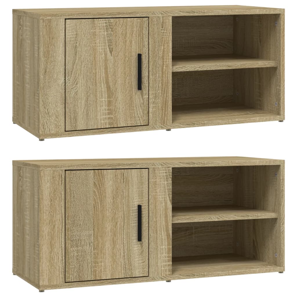 Tv-meubels 2 st 80x31,5x36 cm bewerkt hout sonoma eikenkleurig