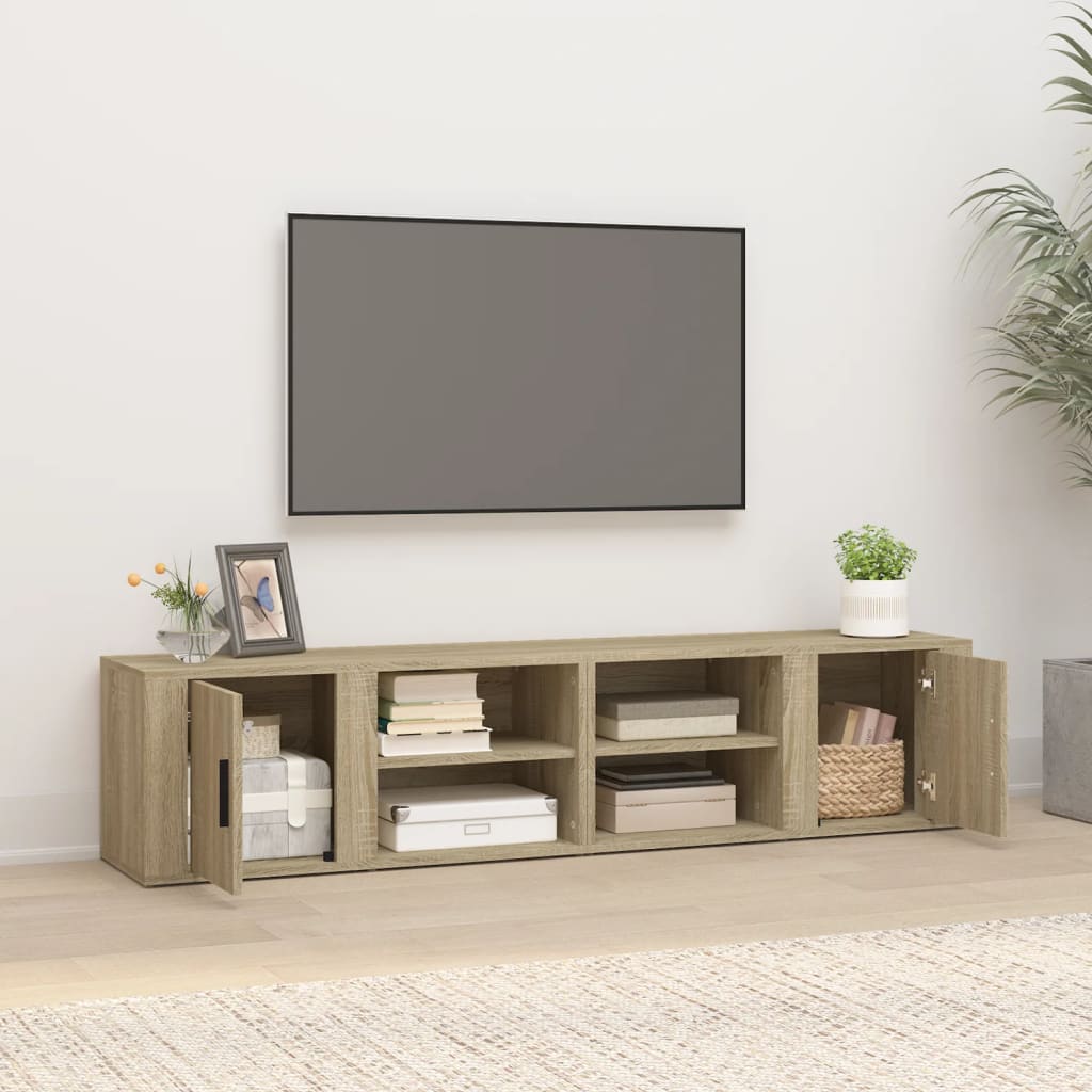 Tv-meubels 2 st 80x31,5x36 cm bewerkt hout sonoma eikenkleurig