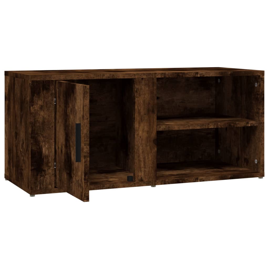 Tv-meubel 80x31,5x36 cm bewerkt hout gerookt eikenkleurig