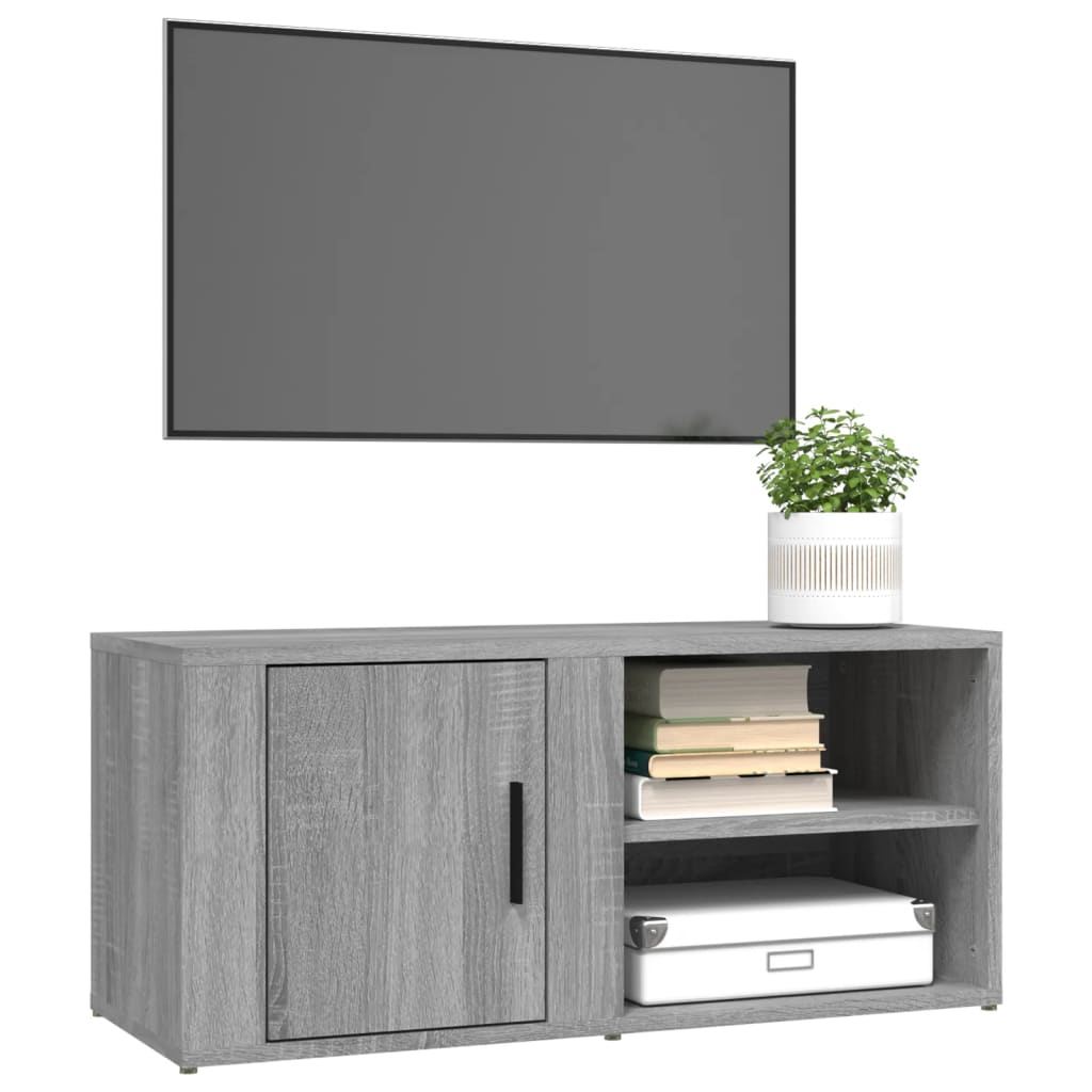 Tv-meubel 80x31,5x36 cm bewerkt hout grijs sonoma eikenkleurig