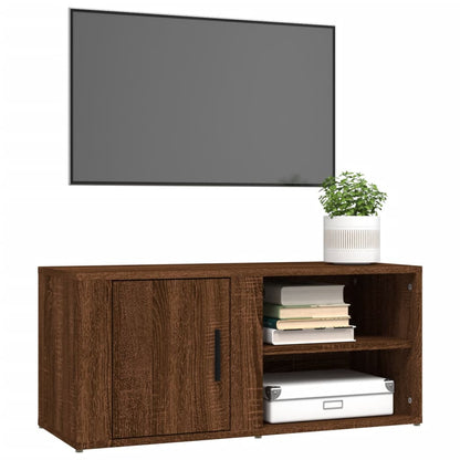 Tv-meubel 80x31,5x36 cm bewerkt hout bruin eikenkleur