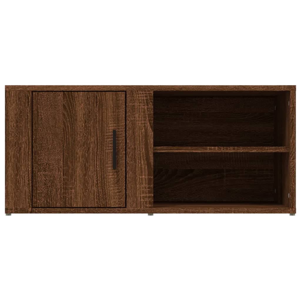 Tv-meubel 80x31,5x36 cm bewerkt hout bruin eikenkleur