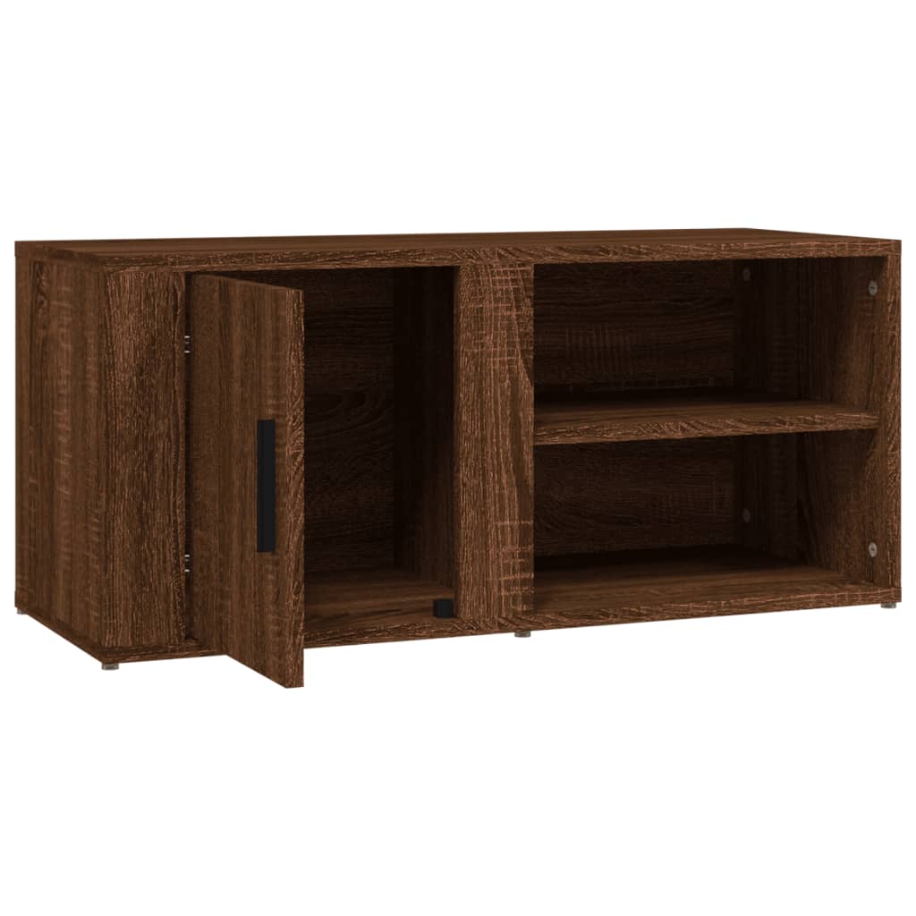 Tv-meubel 80x31,5x36 cm bewerkt hout bruin eikenkleur