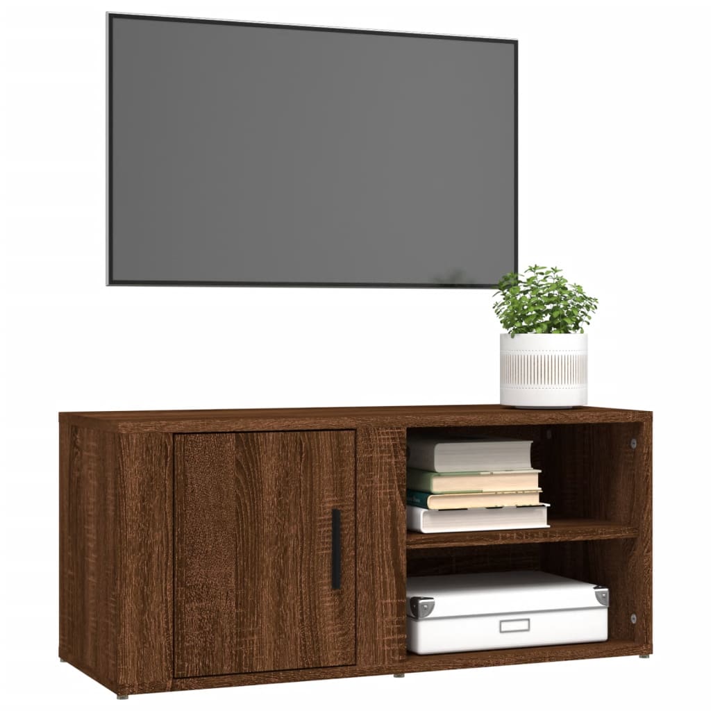 Tv-meubels 2 st 80x31,5x36 cm bewerkt hout bruin eikenkleur