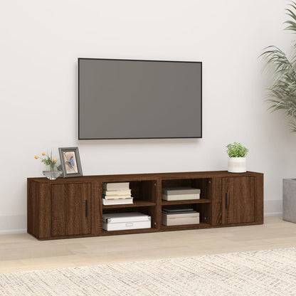 Tv-meubels 2 st 80x31,5x36 cm bewerkt hout bruin eikenkleur