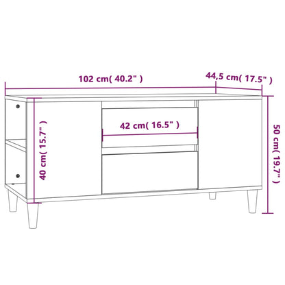 Tv-meubel 102x44,5x50 cm bewerkt hout wit