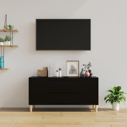 Tv-meubel 102x44,5x50 cm bewerkt hout zwart