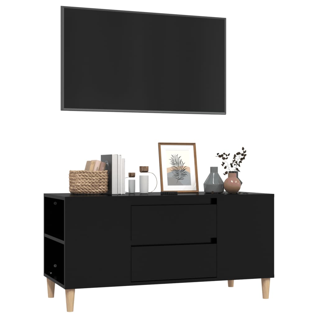 Tv-meubel 102x44,5x50 cm bewerkt hout zwart