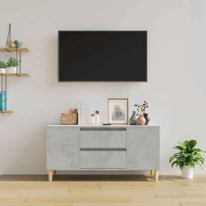 Tv-meubel 102x44,5x50 cm bewerkt hout betongrijs