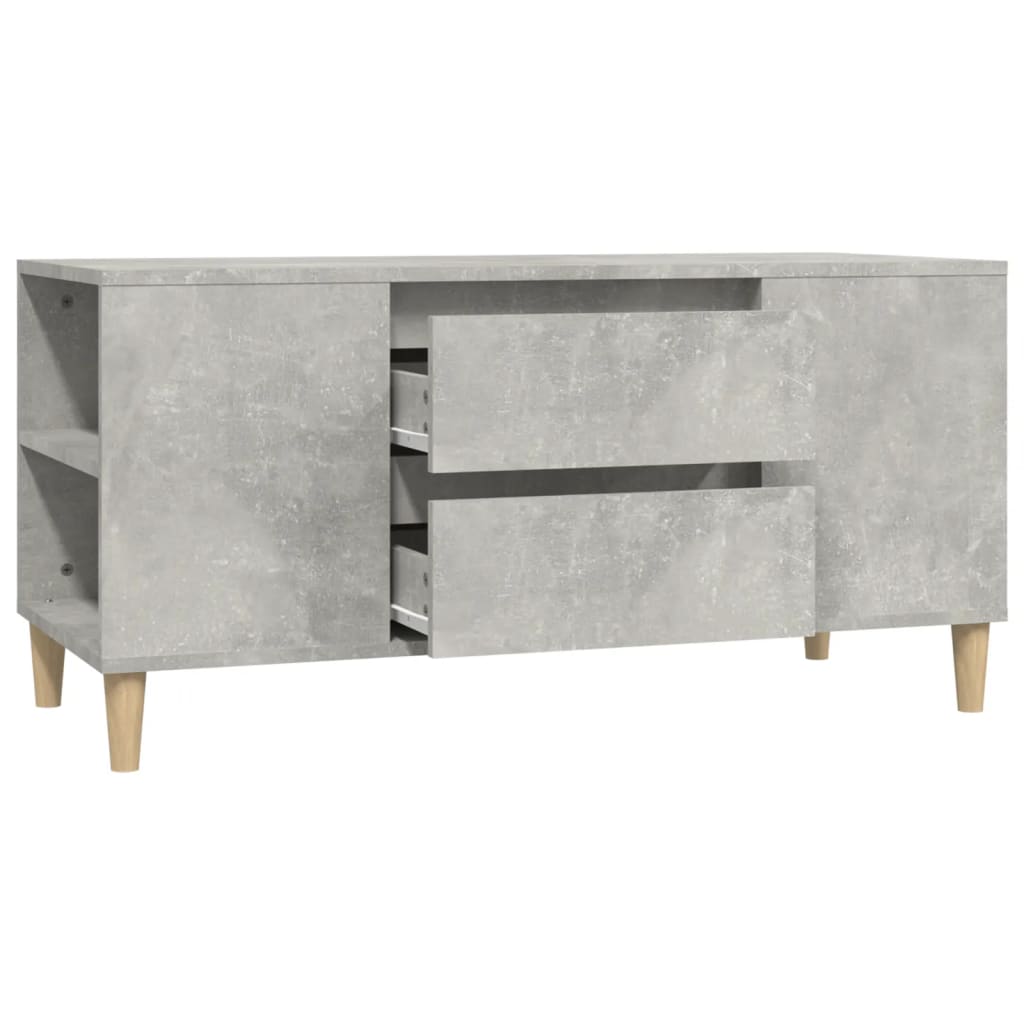 Tv-meubel 102x44,5x50 cm bewerkt hout betongrijs