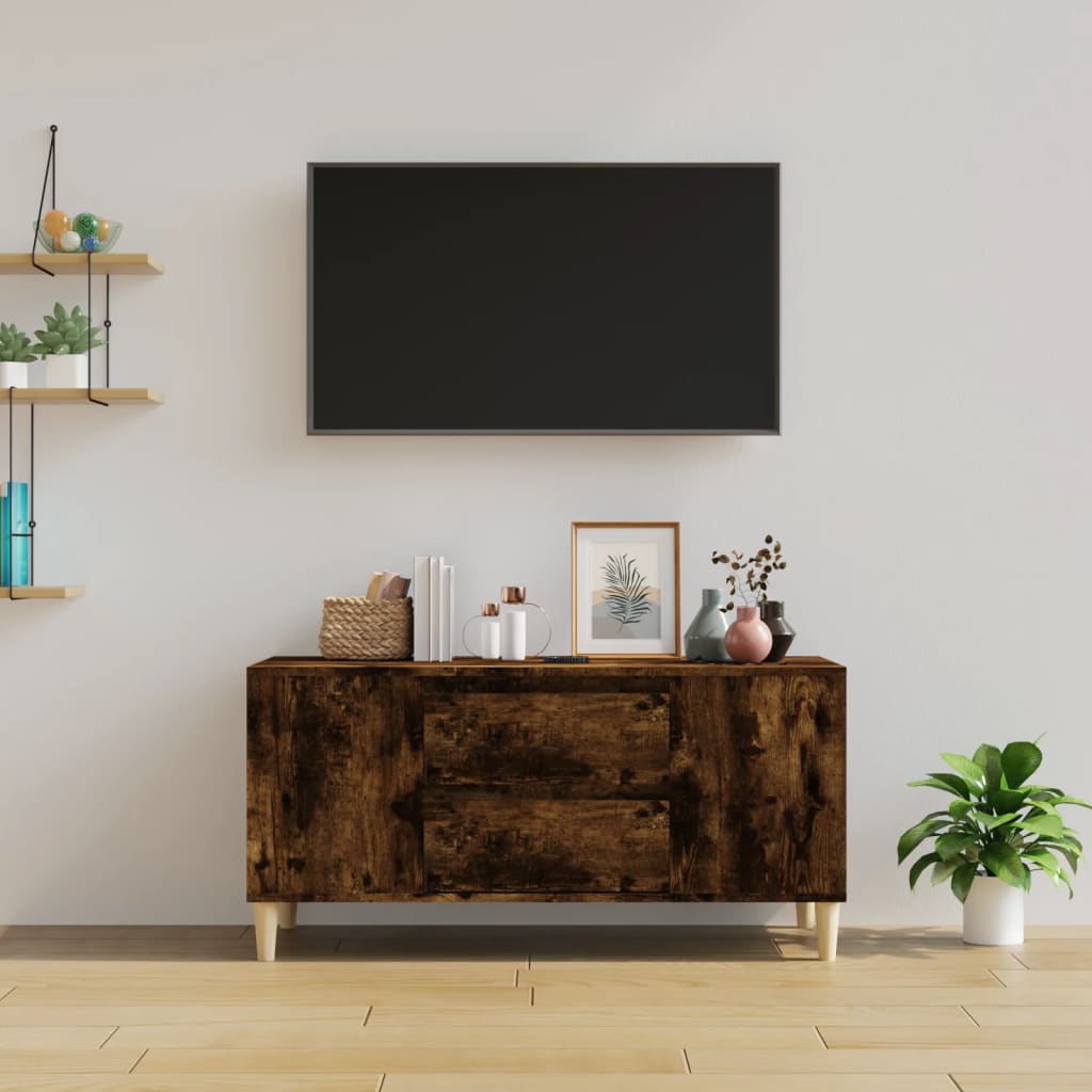 Tv-meubel 102x44,5x50 cm bewerkt hout gerookt eikenkleurig