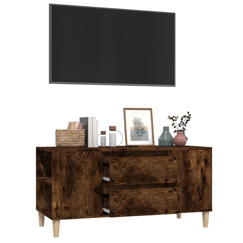 Tv-meubel 102x44,5x50 cm bewerkt hout gerookt eikenkleurig