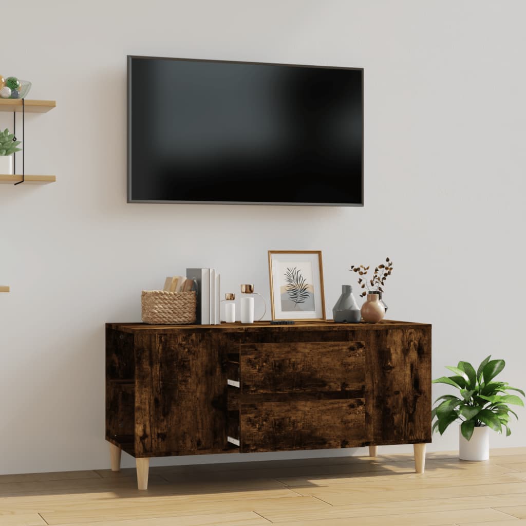 Tv-meubel 102x44,5x50 cm bewerkt hout gerookt eikenkleurig