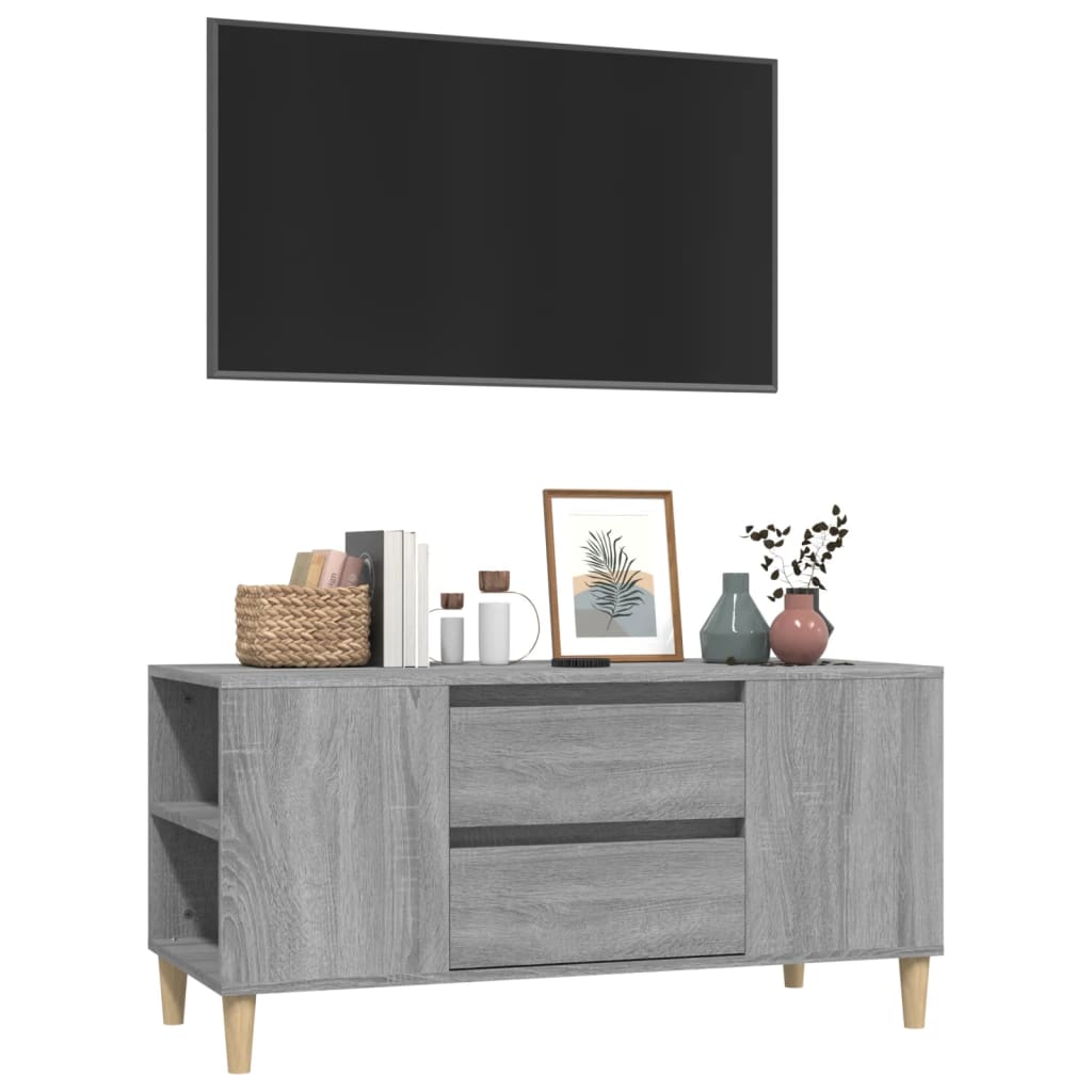 Tv-meubel 102x44,5x50 cm bewerkt hout grijs sonoma eikenkleurig