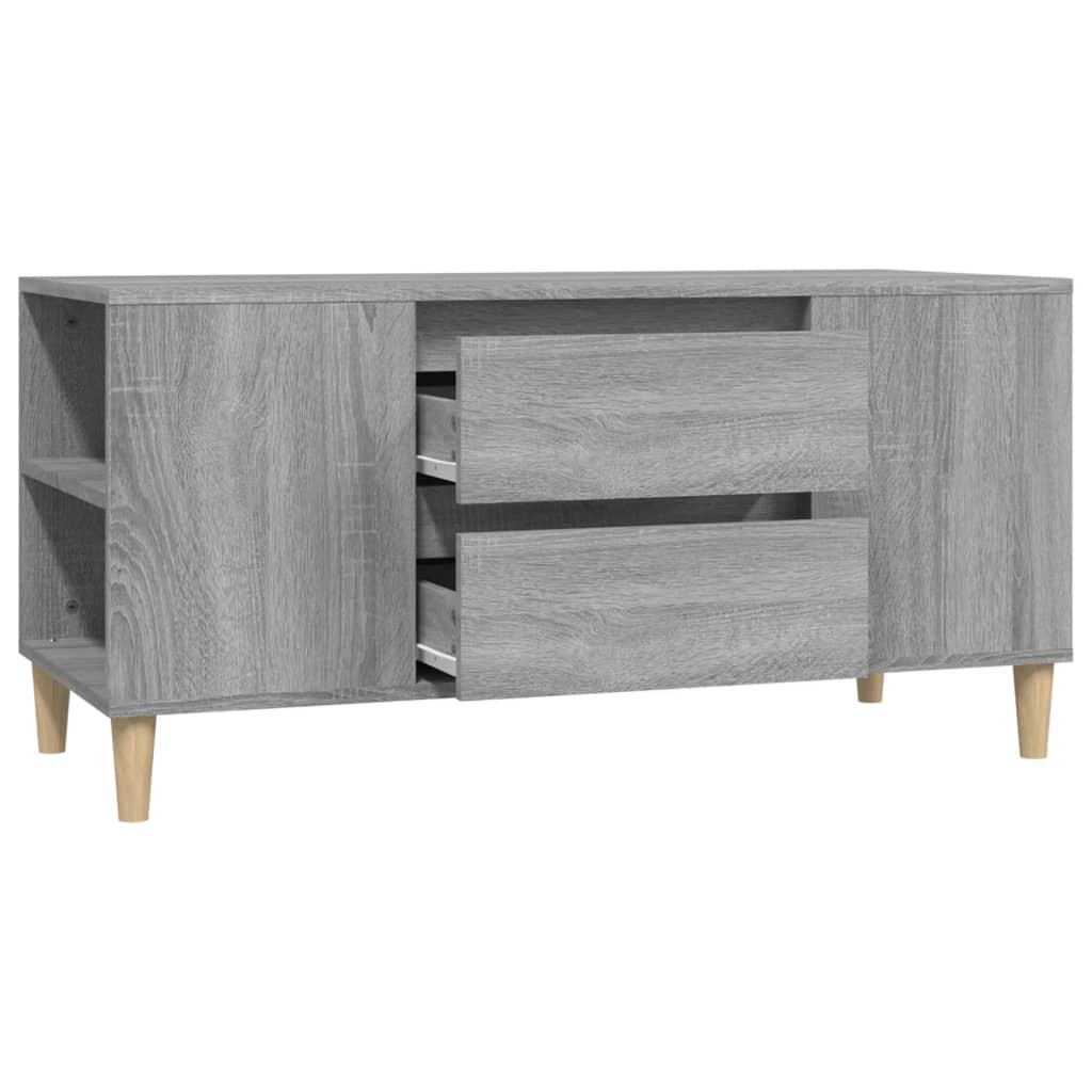 Tv-meubel 102x44,5x50 cm bewerkt hout grijs sonoma eikenkleurig