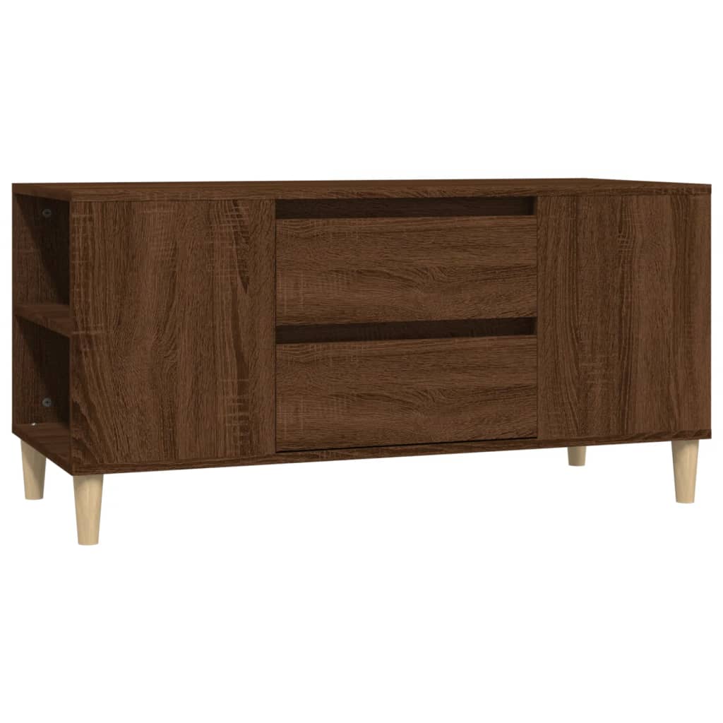 Tv-meubel 102x44,5x50 cm bewerkt hout bruin eikenkleur