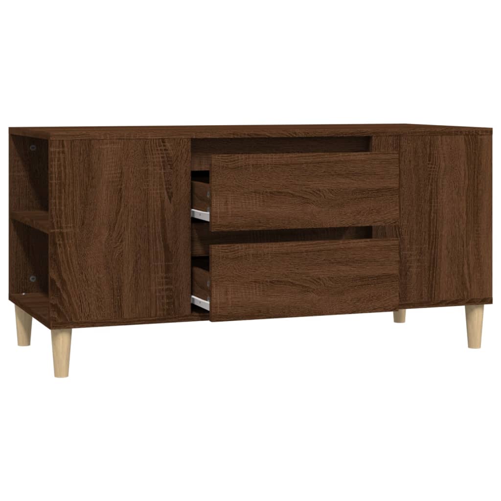 Tv-meubel 102x44,5x50 cm bewerkt hout bruin eikenkleur