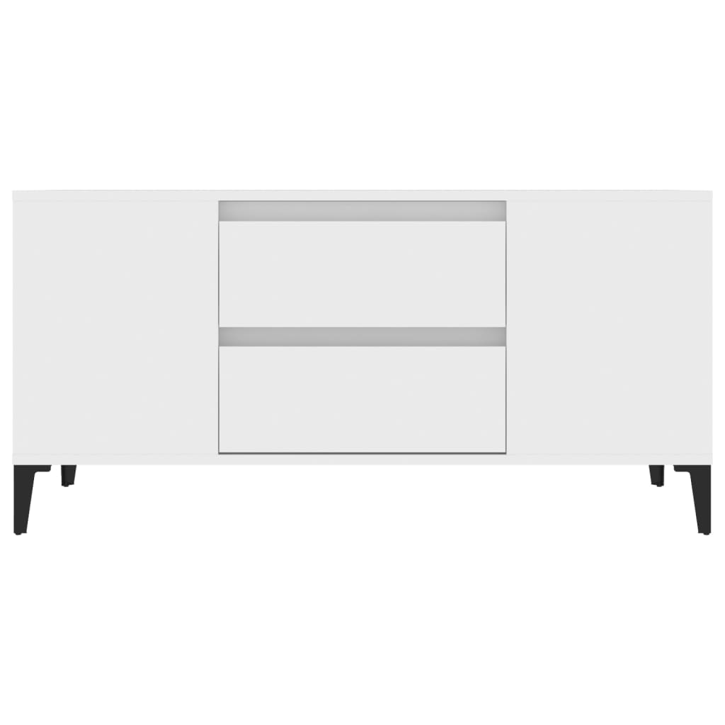 Tv-meubel 102x44,5x50 cm bewerkt hout wit