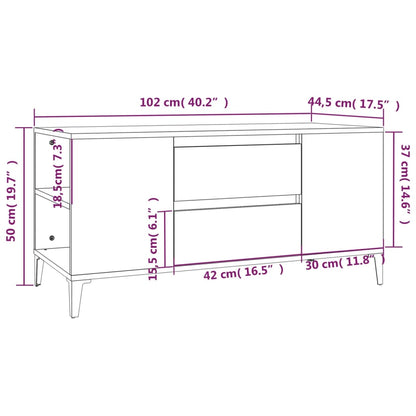 Tv-meubel 102x44,5x50 cm bewerkt hout wit