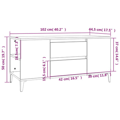 Tv-meubel 102x44,5x50 cm bewerkt hout zwart